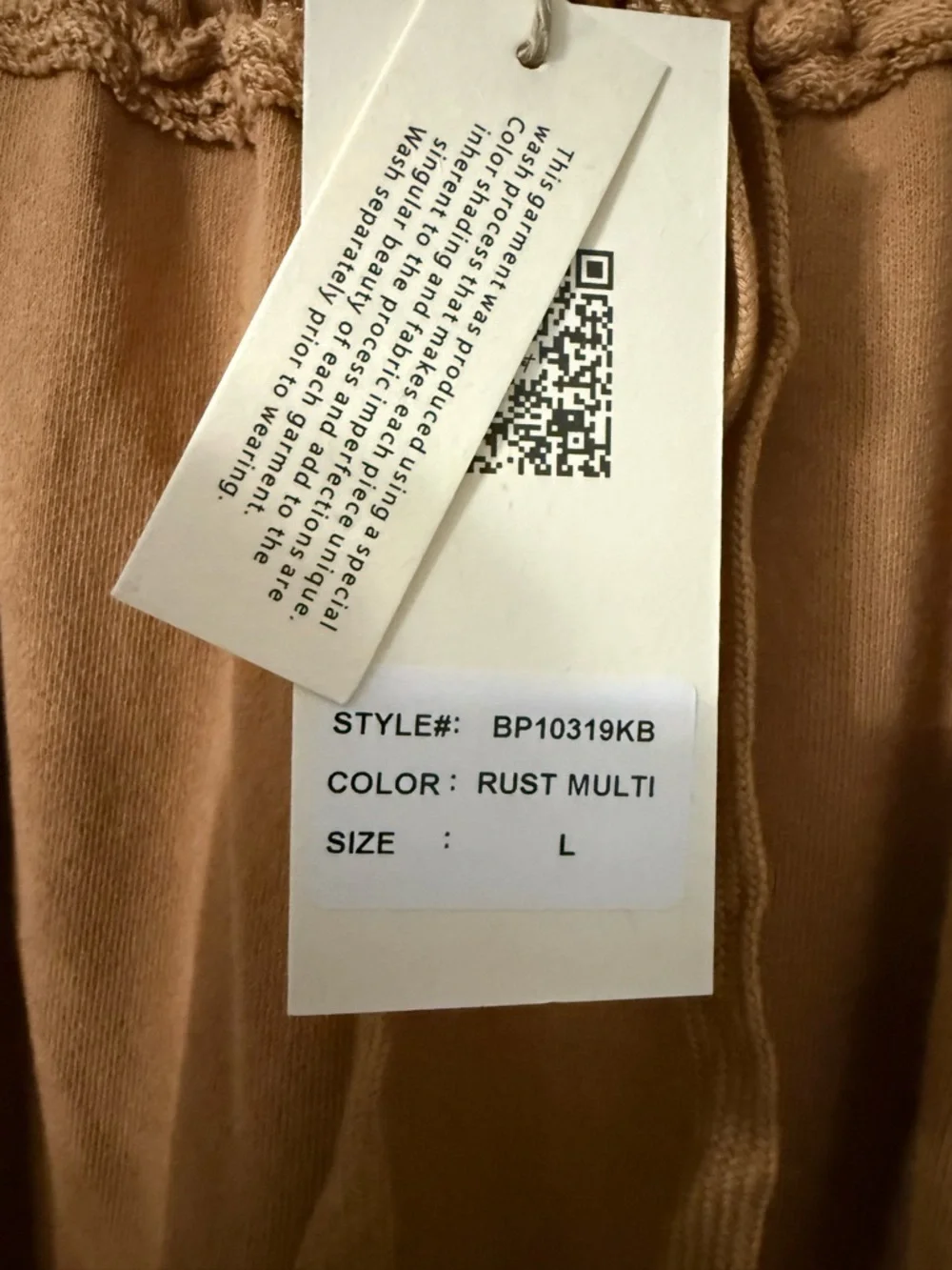 Boho Floral Applique Two-Tone Jogger Pants - Mustard & Olive - Picture 3 of 3